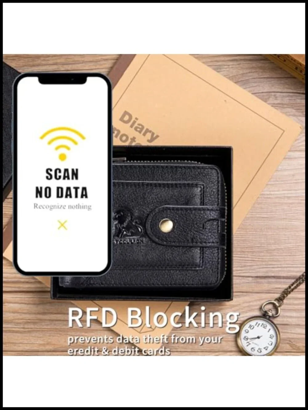 Men's RFID Blocking Bifold Leather Wallet with 15 Card Slots